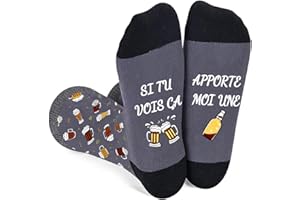 PIROO Chaussettes Humour Homme Chaussettes Rigolote Drole Chaussettes Homme Fantaisie Idée Cadeau Noel Homme Original Cadeau Papa personnalisé Drole Rigolo Humoristique Funny Socks