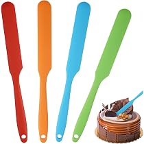 Set De 4 Spatules En Silicone Colorées - Antiadhésives Et Résistantes à La Chaleur Pour Pâtisserie Et Cuisine