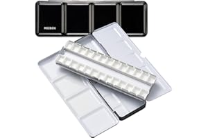 MEEDEN Vide Aquarelle Métal Boîte et 24 Demi Godets