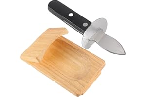 Acunny Oyster Shucking Clamp - Oyster Opener & Holder with Wood Base