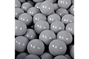 MEOWBABY 100 ∅ 7Cm Balles pour Piscine À Balles Bébé Adapté aux Enfants Plastiques Boule pour Bebe Parc Jouets pour Les Tout-Petits Fabriqué en UE Colorées Gris