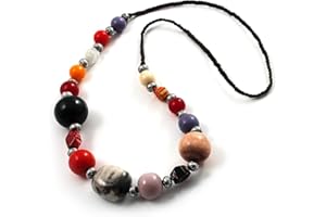 Avalaya Long Resin & Ceramic Bead Cotton Cord Necklace (Multicoloured) - 70cm L