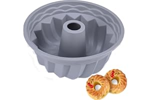 Old Tjikko Gugelhupfform,Silikon Backform,Kuchenform Napfkuchenform,Antihaft & Leicht zu Reinigen (Grey)