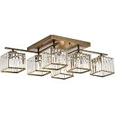 Avonni AV-60230-6E Eskitme Kaplama Modern Avize E27 Metal Kristal 80x40cm
