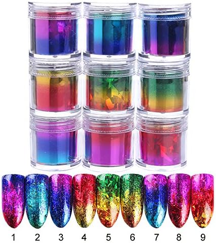 SHEMROW 24 Rolls Gradient Starry Nail Foil Paper Red Pink Gold Nail Transfer Stickers Manicure Accessories Nail Art Decorations 2.5*100cm