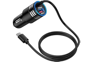 Zigarettenanzünder USB C Adapter, 48W 2 Ports Auto Handy Ladegerät 12V Schnell Kfz Ladegerät mit 1M Typ C Ladekabel für Samsung Galaxy S25 Ultra S24 S23 FE S22 S21 A14 A15 A16 A17 A35 A54 A55 5G A56
