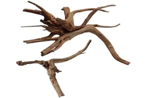 emours Aquarium Driftwood Tropical Fish Plant Habitat Decor Varies Size, Small & Large,2 pcs Pack by Pet