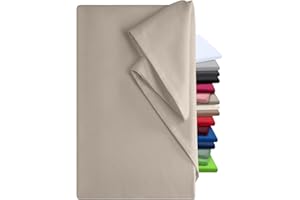 ‎NPLUSEINS npluseins Bettlaken 150x250cm Leintuch ohne Gummizug Tuch ist ideal Terrasse Reisen Camping und Tischtuch - Wohnmobil Laken - Betttuch ohne Gummizug 100% Baumwolle, ca. 150 x 250 cm, beige