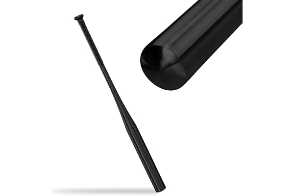 Relaxdays Batte de Baseball en Aluminium, 34 Pouces / 86 cm, Manche antidérapant, Accessoire en Aluminium, Noir