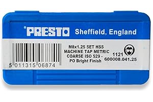 Presto M8 x 1.25 HSS Metric Hand Tap Set (Pack of 3) 600008.041.25 from RDGTools