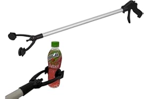 ‎HOSSI'S WHOLESALE 1 Greifzange | Müllgreifer | Armverlängerung | Greifhilfe für Senioren | Aluminium | Kunststoff | 88cm | schwarz/silber