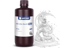 ANYCUBIC Resina ABS-Like Pro 2 per Stampante 3D con Eccellente Resistenza e Tenacità, A Basso Odore Resina UV 405nm a Polimerizzazione Rapida per Stampa 3D LCD, Bianco 1000g