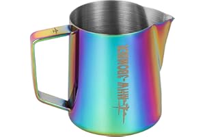MHW-3BOMBER Jarra espumadora de leche de 650 ml/22 onzas, jarra de vapor para café expreso, jarra de arte de latte de acero inoxidable, jarra espumadora de leche, taza de capuchino latte, multicolor