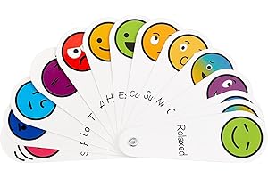 AORIHER Emotions Face Feelings Fan 14 Pieces Special Needs Nonverbal Speech Delay Communication Cards for Autism Feelings and Emotions Flash Card Social Communication Aid Visual Aid for Speech Delay Nonverbal