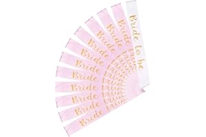 LABOTA 12 Stück Bride Tribe Schärpen Set 11 Hell-Pink mit 1 Weiß-Henne-Partei-Dekoration - Team-Braut und Mädchen-Nacht Heraus Favor