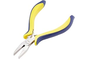 BENECREAT Pince a bec plat de 5 pouces avec prise en caoutchouc de confort pour la fabrication de bijoux, fabrication artisanale (construction de joint de boite)
