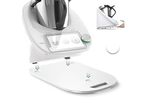 WISKEMA für Thermomix TM6 / TM5 Gleitbrett Acryl, Rollbrett für Thermomix Vorwerk Küchenmaschine TM6 TM5 Zubehör Unterlage Brett, Hochwertiger Gleiter aus Premium Acrylglas für Thermomix, Weiß Hochglanz