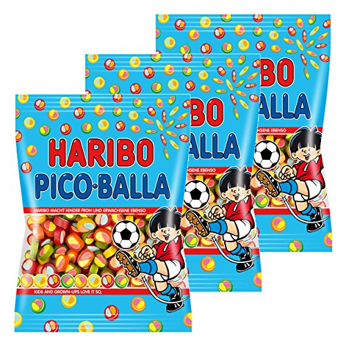 Haribo Pico-Balla, 3er Pack, Picoballa, Fruchtgummi, Weingummi, Gummibärchen, Im Beutel, 175 g