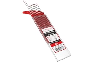 YESWELDER TIG Electrodo de Tungsteno 2% Toriado 1,6mm x 175mm (Rojo, WT20/EWTh-2) 10-pk