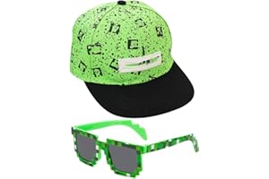 JXBBAAC Casquette de Baseball, 2 PCS Ensemble Casquette et Lunettes de Soleil Enfant Chapeau de Soleil Réglable Casquette de Baseball de Dessin Animé Ensemble de Protection Solaire pour Enfants