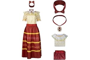 AYYOHON Adult Mirabel Dress Pepa Cosplay Costume with Bag Princess Skirt Ruffle Outfit Halloween Suit