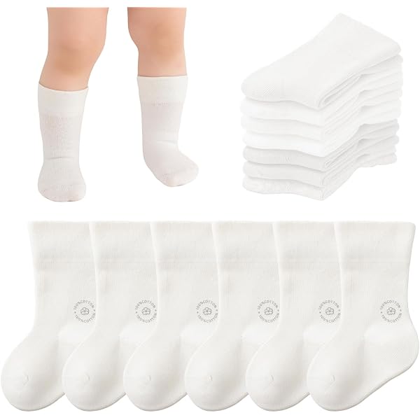 Debaijia 6 Paires Chaussettes Bébé Coton Anti-Dérapantes - Lot Coloré Doux Et Respirant Pour Garçons Et Filles 0-5 Ans