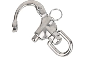 BORDSTRACT Moschettone, moschettone a sgancio rapido in Acciaio Inossidabile per impieghi gravosi, moschettone per Barca a Vela, Barca a Vela, Yacht, Braccialetto, 3 Misure