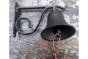 FARM AND GARDEN Large Cast iron door bell ringer with leather strap