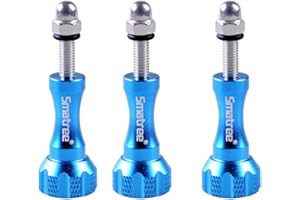Smatree 3 Pcs Long Aluminum Thumbscrew for GoPro HERO Max,GoPro HERO 2018, GoPro HERO 13/12/11/10/9/8/7/6/5/4/3/2/1 and DJI Osmo Action (Blue)