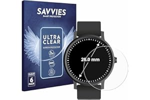 savvies 6 Pezzi Pellicola Protettiva per Orologi (Circolare, ø: 26 mm) Protezione Schermo Trasparente