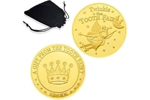 Catelves 2 monety wróżki dentystycznej, prezenty dla dziewcząt, wróżka dentystyczna, prezenty dla chłopców, złota wróżka zębowa, prezent dla dzieci, pamiątka