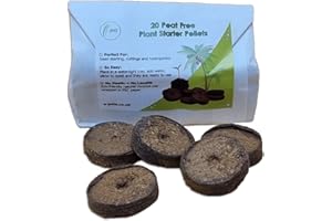 E-POTS Plant Starter Pellets 36mm x 20 Made With Coco Coir Wrapped in FSC Paper | In Plastic Free Packaging | 100% Natural Coconut Fibre Growing Medium | Easy to Use Compressed Soil Pellets