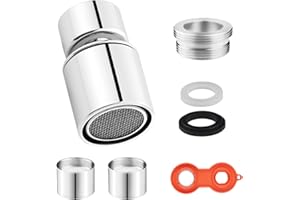 HTTYHT Tap Faucet Aerator M24 Male Thread Tap Aerator 360° Swivel Water Saving Kitchen Bathroom Faucet Bubbler Filter with Nozzle Adapter for Kitchen Sinks Bathroom Toilet Faucets