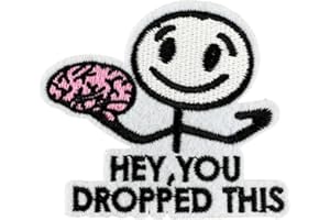 XUIGORT Lustiges Aufbügel Patches Klett, Patch Hey You Dropped This Lustiges Meme zum Aufbügeln, Patches, Bügelflicken, Kinderleicht zum Aufkleben, 5.9 cm x 6.5 cm (Gehirn)