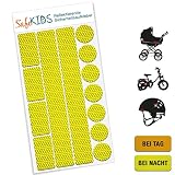Motoking SafeKIDS Leuchtaufkleber, GELB, 13 Stück für Kinderwagen Fahrrad Helm und mehr