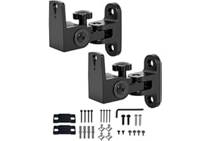 Howonder BS-218pro Speaker Wall Mount for Small Speakers, Wall Mount for Shelf Speakers, Holds up to 30 lbs (2 Packs Black)