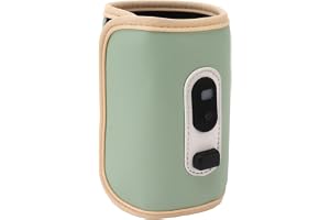 Asixxsix Nappflaskvärmare, USB-bärbar Mjölkvärmare med 5 Temperaturinställningar Digital Display, Mjuk Isolering för Bröstmjölksvattenjuice Travel Home, Baby Milk Heat Keeper