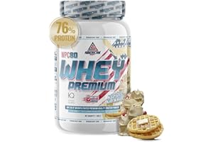 AS American Suplement | Premium Whey Protein | Proteína de Suero de Leche | Aumentar Masa Muscular | Alta Concentración de Proteína WPC80 Pura |Kyowa Quality® (900 gr, Choco Blanco con Gofre)