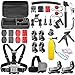 Produktbild madridgadgetstore® Wesentliche Kit Accessoires Set Set Basic Arm Verlängerung Einsätze Stativ Tasche gebogenen Halterungen Selfie Kamera-Videokamera Aktion Go Pro GoPro HD Hero5 Hero4 Hero3 + Hero3 Hero 5 4 3 + 3 2 1 (Black, Silver) Session SJCAM SJ4000 SJ5000 SJ6000 SJ7000 M10 M20 Xiaomi Yi 2 4 K Sony HDR hdr-AS15 HDR-AS20 AS20 AS30 V AS50 AS100 V AS200 V HDR-AZ1 Mini Sony FDR-X1000 V Harness Gurt Schnalle J-Hook Halterung vertikal Fahrrad Hohe Qualität Gratis Versand