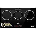 iBELL EMINENCE03 Induction Hob, Electric, 5600W, with 8 Level Power Setting, Auto -Off Protection, Toughened Glass and Touch Controls (Black)