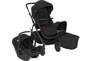Graco Near2Me™ DLX 3in1 Kinderwagen-Set, inkl. Babywanne (0-9 kg) und Babyschale (40-75 cm), bis 22 kg, rückwärts, vorwärts, kompakt gefaltet, inkl. Adapter und Regenverdeck, schwarz, Midnight