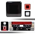 Tonsya 3-In-1 Smoked Lens Universal LED Hauling 2" Receiver Compatible with Truck SUV RV Trailer Rear Bumper Driving lamp Brake Tail Reverse Tow Hitch Cover Light