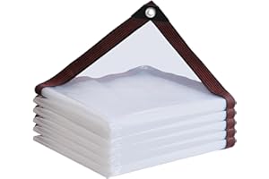 ZUYEKWXS Plandeka okryciowa przezroczysta, wodoszczelna, z oczkami, składana, odporna na warunki atmosferyczne, wytrzymała, na meble ogrodowe, gospodarstwo rolne, namiot (2x1m)