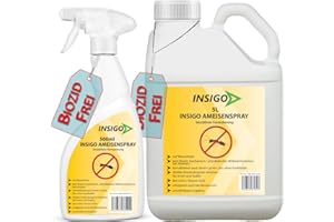 NEU Biozidfreie Ameisen Abwehr 5,5 L – Effektives Mittel für Ameisen im Haus oder Garten – Ant Spray – Fleckenfrei – Ameisen Spray von INSIGO