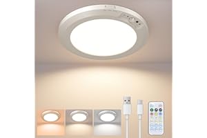 FULYBAO Rechargeable Motion Sensor Ceiling Light, 7Inch 500LM 6000mAh Battery Operated LED Ceiling Lamp with Remote, Magnetic Wireless Dimmable Sensor Wall Lights for Indoor Shed Bathroom Porch Stairs Garage
