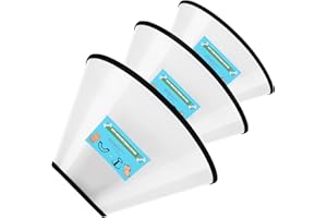 ICOYEA Soft Dog Cone Collar, 3 PCS (XL/XXL is 1 PCS) Dog Neck Cones after Surgery, Comfortable Buster Collars for Dogs, Adjustable Cone for Dogs Prevent Licking, Recovery Collars, Elizabethan Collar (M)