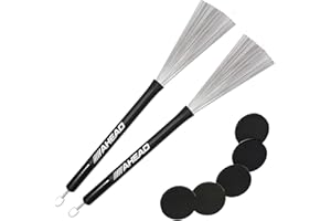 Ahead Switchbrush Schlagzeug Besen mit Stick-Tip + keepdrum Damper Pads