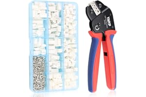 YMYP Open Barrel Terminal Wire Connector Cable Crimping Tool with 720PCS JST-XH Kit- 24-16 AWG (0.25-1.5mm²) Crimper for AMP-TE 2.8/4.0/4.8/6.3 JST-SM2.54/XH2.54/VH3.96 & Molex (DX-YM-58BS+720PCS)