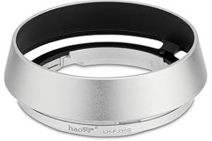 Haoge LH-FJ35S Bajonett Runden Metall Gegenlichtblende für Fujifilm Fuji Fujinon XF 35mm f/2 R WR XF35mmF2, XF 23mm f2 R WR XF23mmF2 und XC 35mm F2 XC35mmF2 Objektiv ersetzt LH-XF35-2 Silber