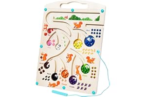 MYLERCT Laberinto Magnetico, Juego Magnetico, Juegos para Niños de 3 Años, Combinación de Colores, Aprendizaje, Conteo, Rompecabezas, Tablas de clasificación